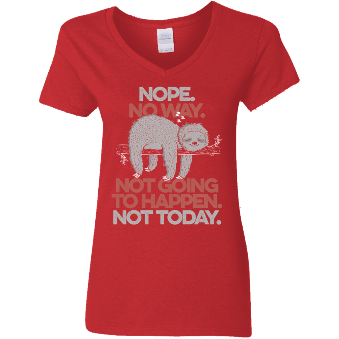 T-Shirts Red / S Nope No Way Women's V-Neck T-Shirt