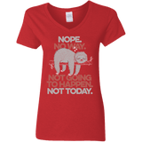 T-Shirts Red / S Nope No Way Women's V-Neck T-Shirt