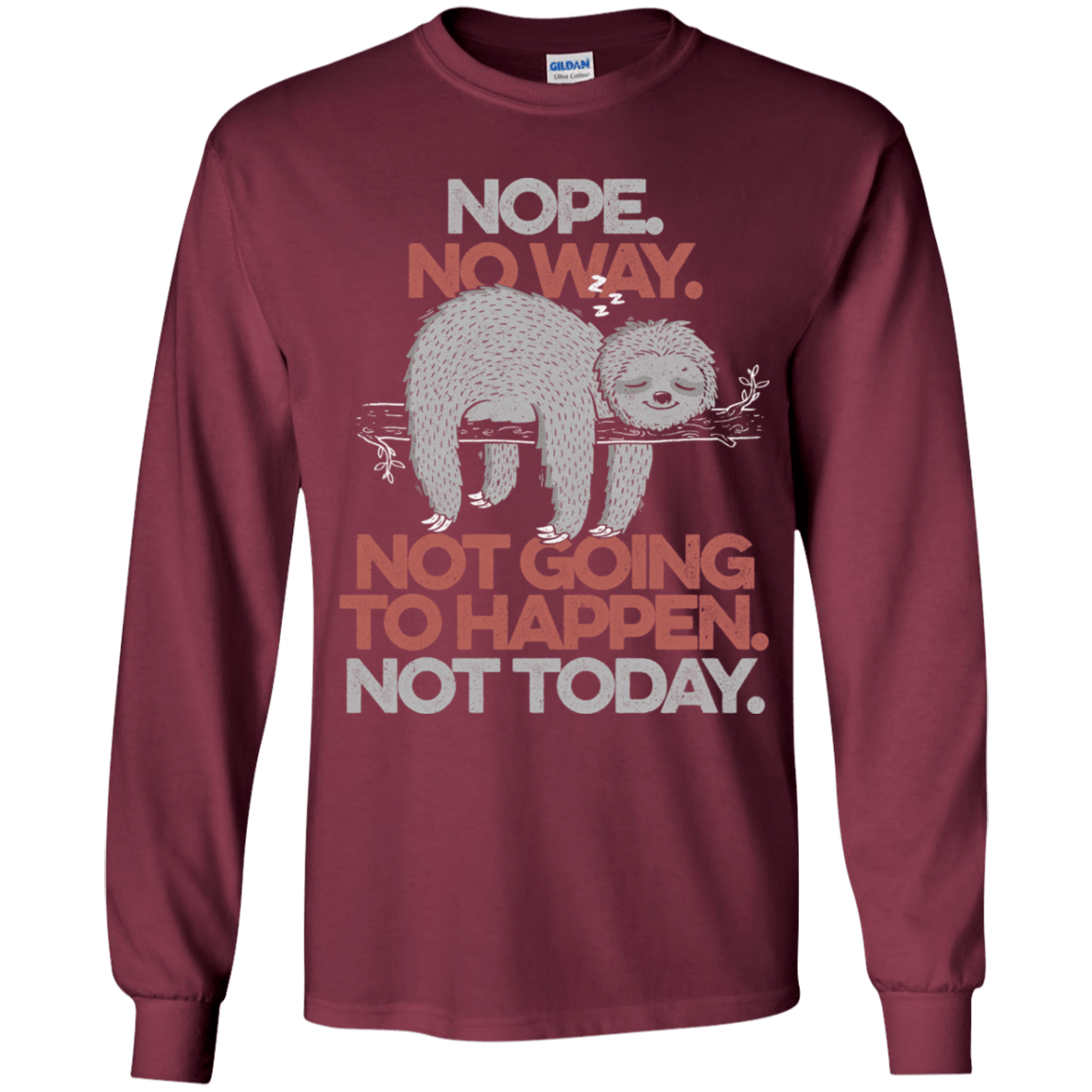 T-Shirts Maroon / YS Nope No Way Youth Long Sleeve T-Shirt