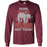 T-Shirts Maroon / YS Nope No Way Youth Long Sleeve T-Shirt