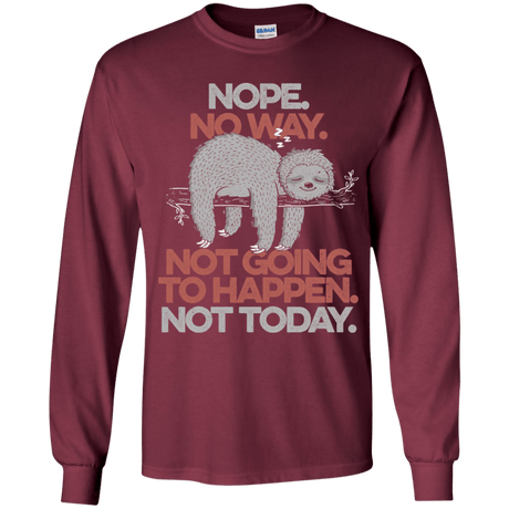 T-Shirts Maroon / YS Nope No Way Youth Long Sleeve T-Shirt