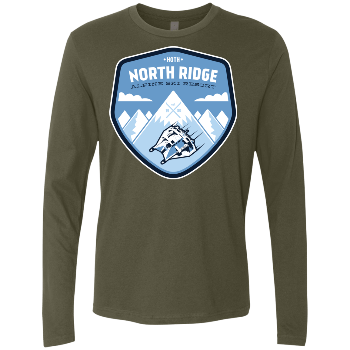 T-Shirts Military Green / Small North Ridge Ski Resort Men's Premium Long Sleeve
