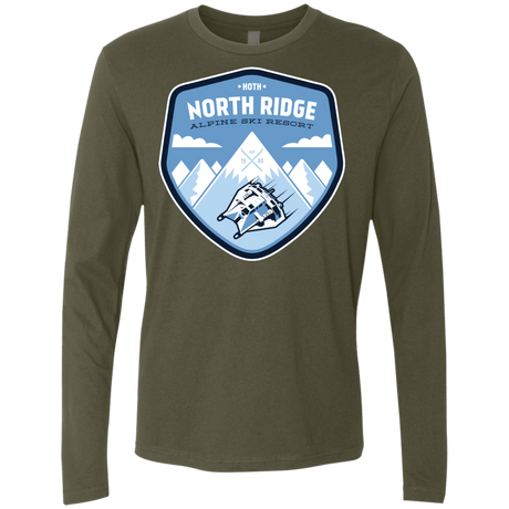 T-Shirts Military Green / Small North Ridge Ski Resort Men's Premium Long Sleeve