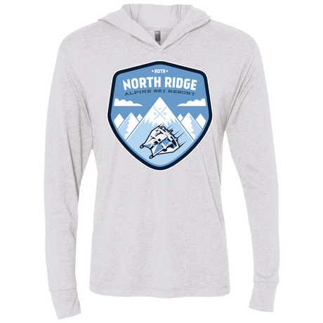 T-Shirts Heather White / X-Small North Ridge Ski Resort Triblend Long Sleeve Hoodie Tee