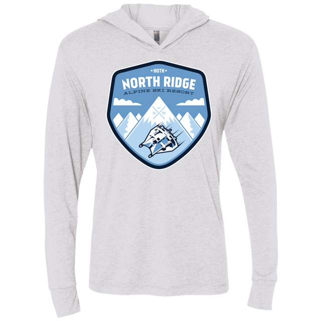 T-Shirts Heather White / X-Small North Ridge Ski Resort Triblend Long Sleeve Hoodie Tee
