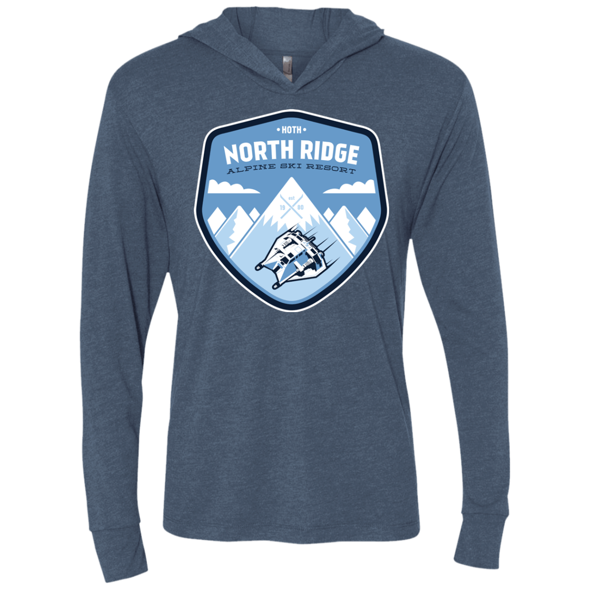 T-Shirts Indigo / X-Small North Ridge Ski Resort Triblend Long Sleeve Hoodie Tee