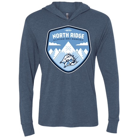 T-Shirts Indigo / X-Small North Ridge Ski Resort Triblend Long Sleeve Hoodie Tee