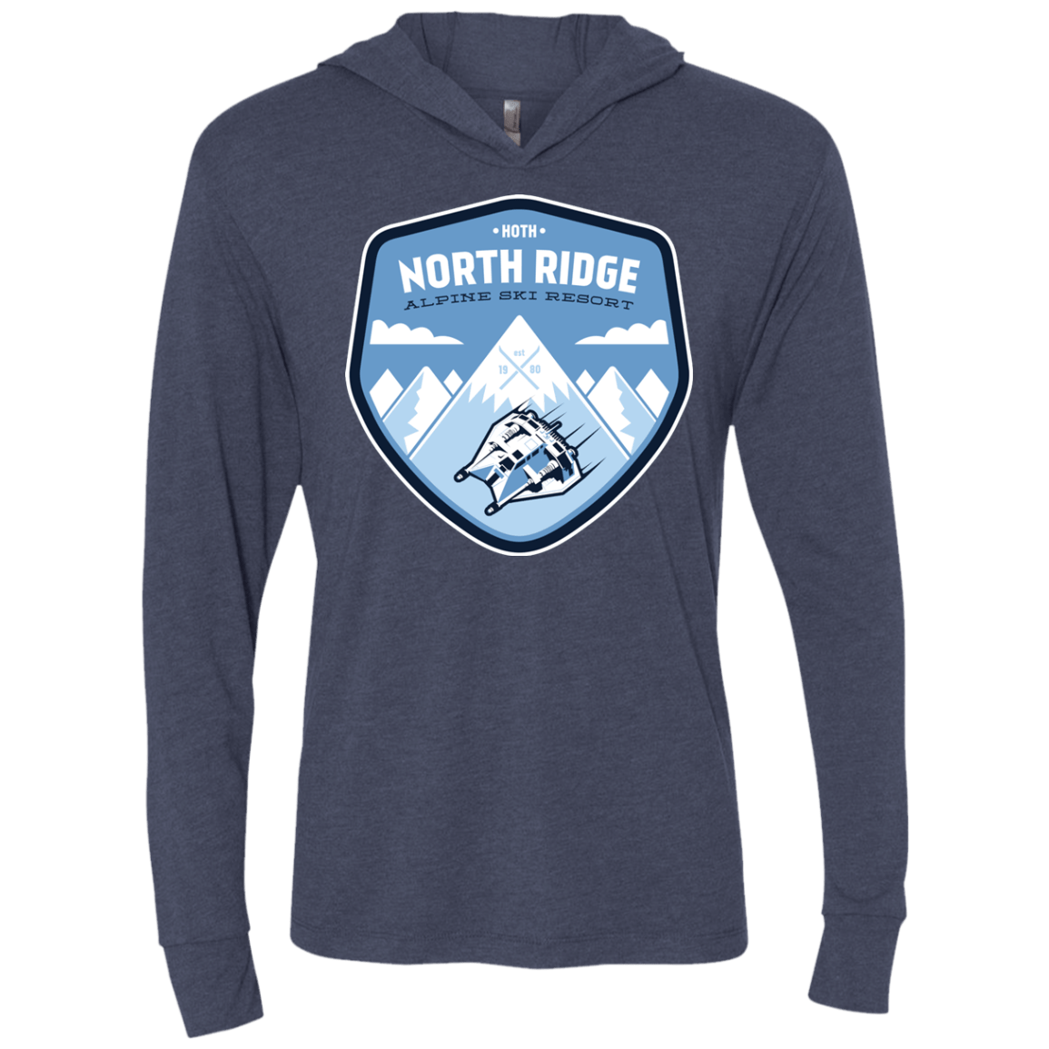 T-Shirts Vintage Navy / X-Small North Ridge Ski Resort Triblend Long Sleeve Hoodie Tee
