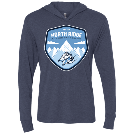 T-Shirts Vintage Navy / X-Small North Ridge Ski Resort Triblend Long Sleeve Hoodie Tee