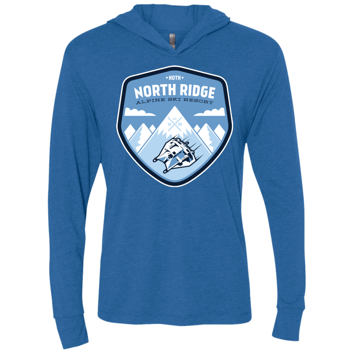 T-Shirts Vintage Royal / X-Small North Ridge Ski Resort Triblend Long Sleeve Hoodie Tee