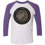 T-Shirts Heather White/Purple Rush / X-Small North university Men's Triblend 3/4 Sleeve