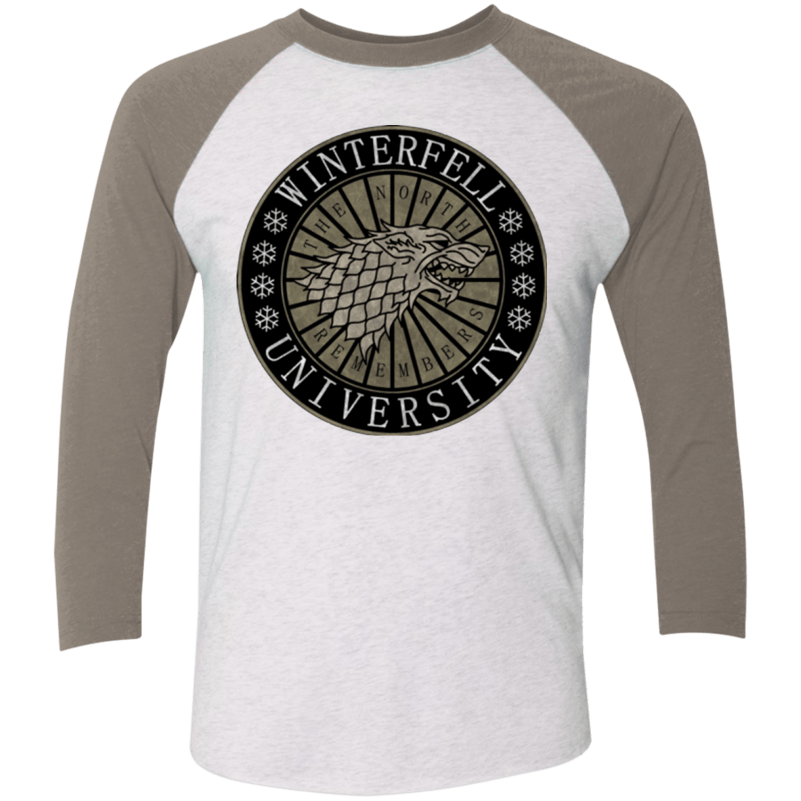 T-Shirts Heather White/Vintage Grey / X-Small North university Men's Triblend 3/4 Sleeve