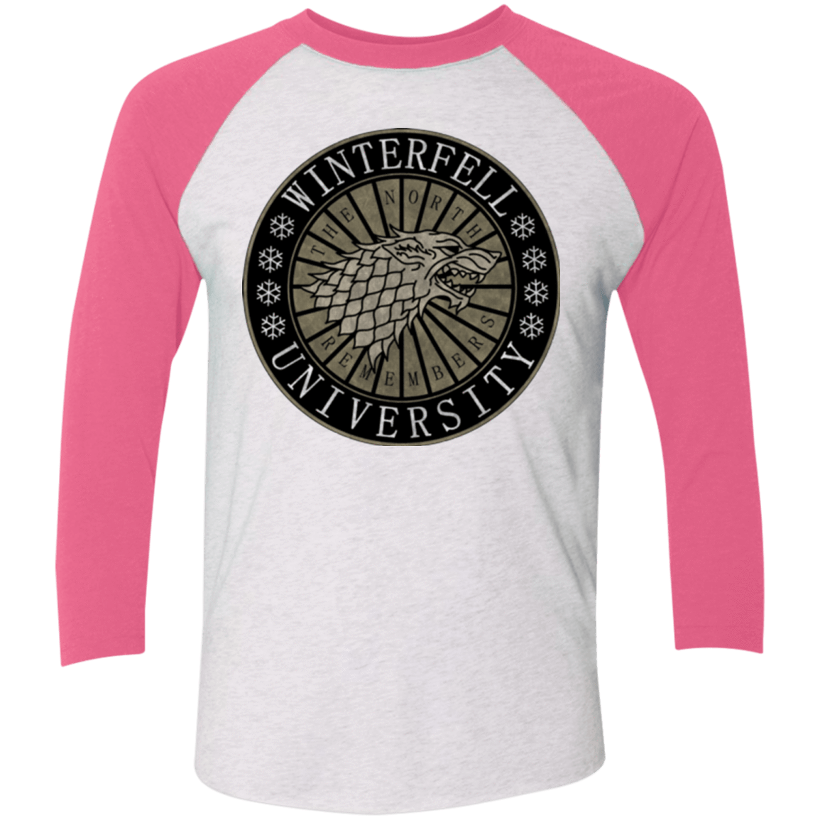 T-Shirts Heather White/Vintage Pink / X-Small North university Men's Triblend 3/4 Sleeve