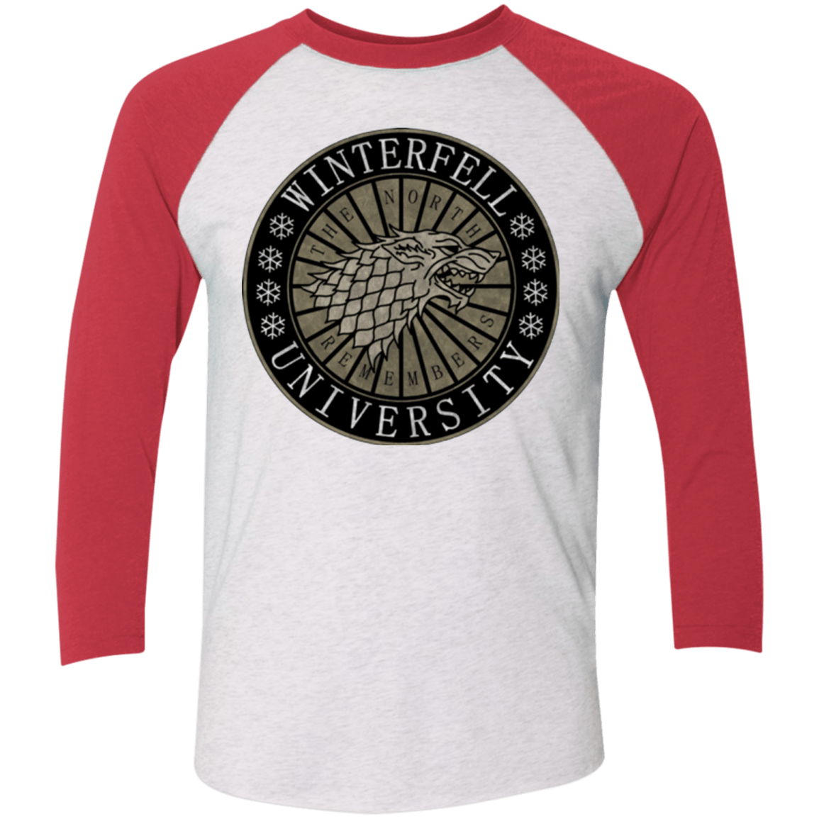 T-Shirts Heather White/Vintage Red / X-Small North university Men's Triblend 3/4 Sleeve