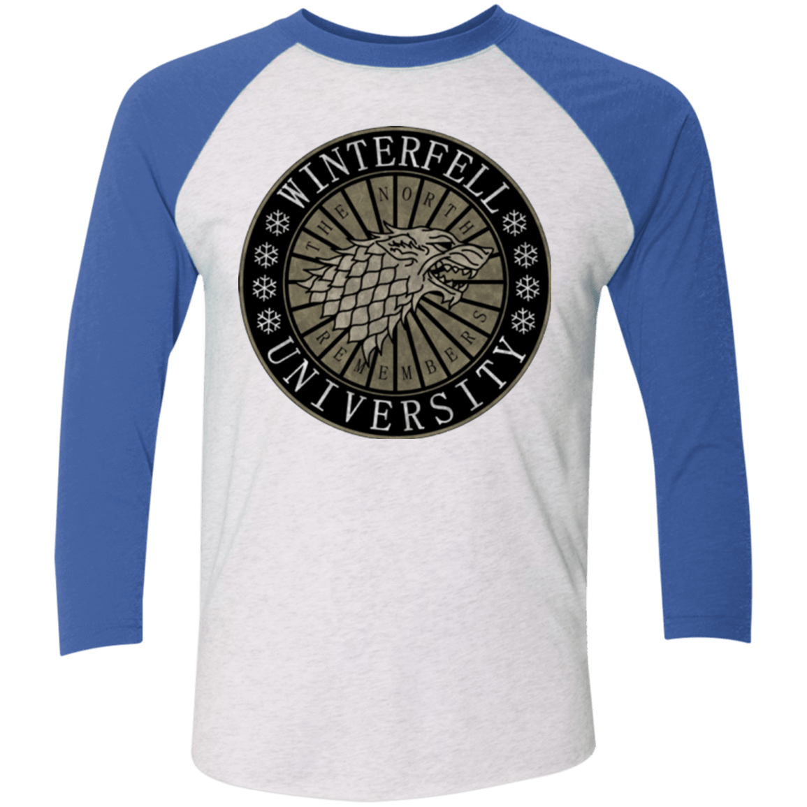 T-Shirts Heather White/Vintage Royal / X-Small North university Men's Triblend 3/4 Sleeve