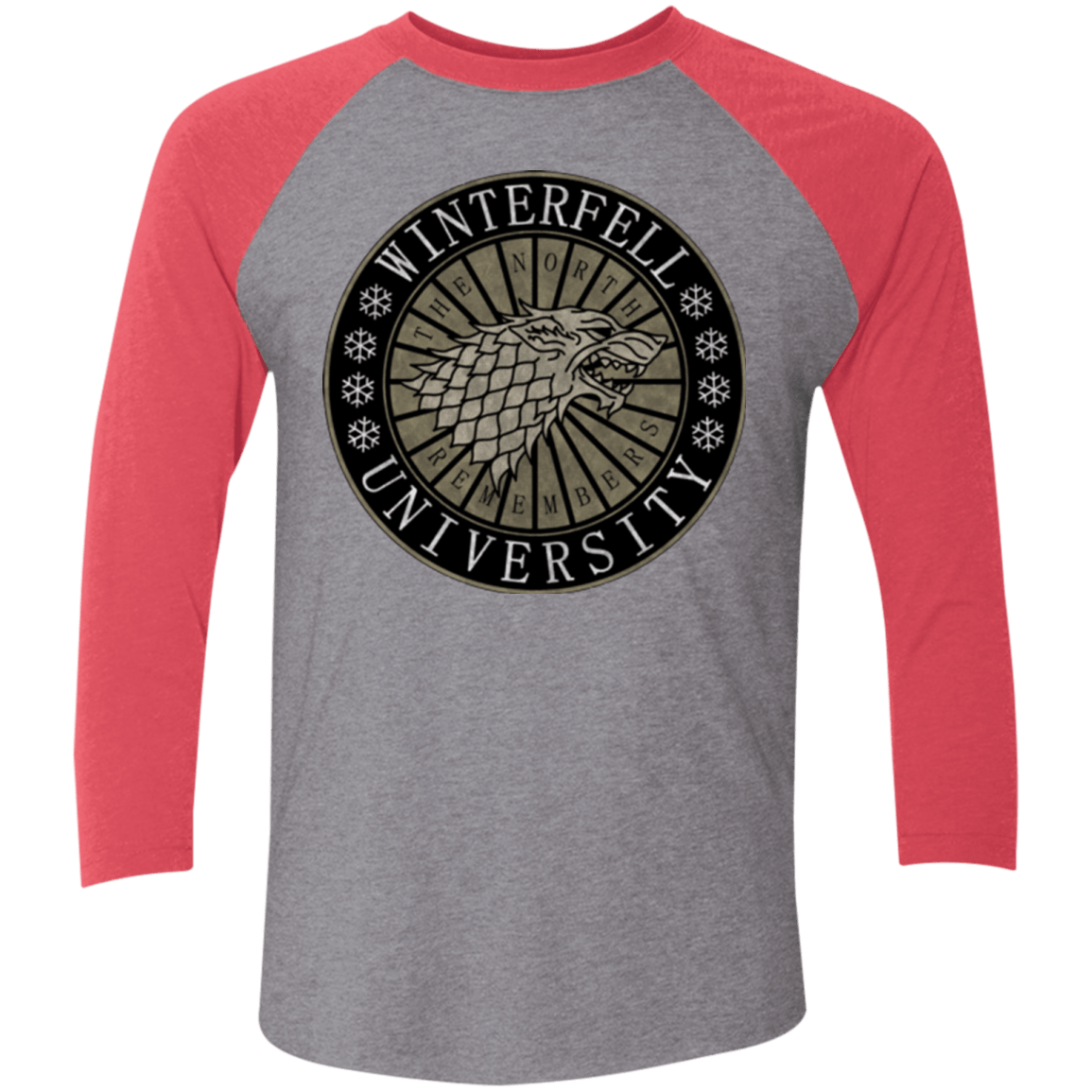 T-Shirts Premium Heather/ Vintage Red / X-Small North university Men's Triblend 3/4 Sleeve