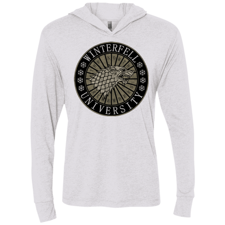 T-Shirts Heather White / X-Small North university Triblend Long Sleeve Hoodie Tee
