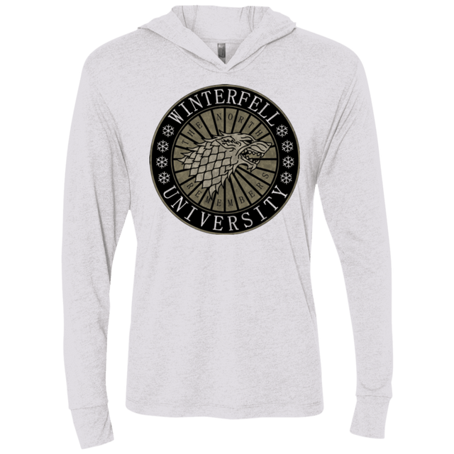 T-Shirts Heather White / X-Small North university Triblend Long Sleeve Hoodie Tee