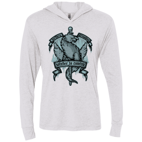 T-Shirts Heather White / X-Small Northern Direwolves Triblend Long Sleeve Hoodie Tee