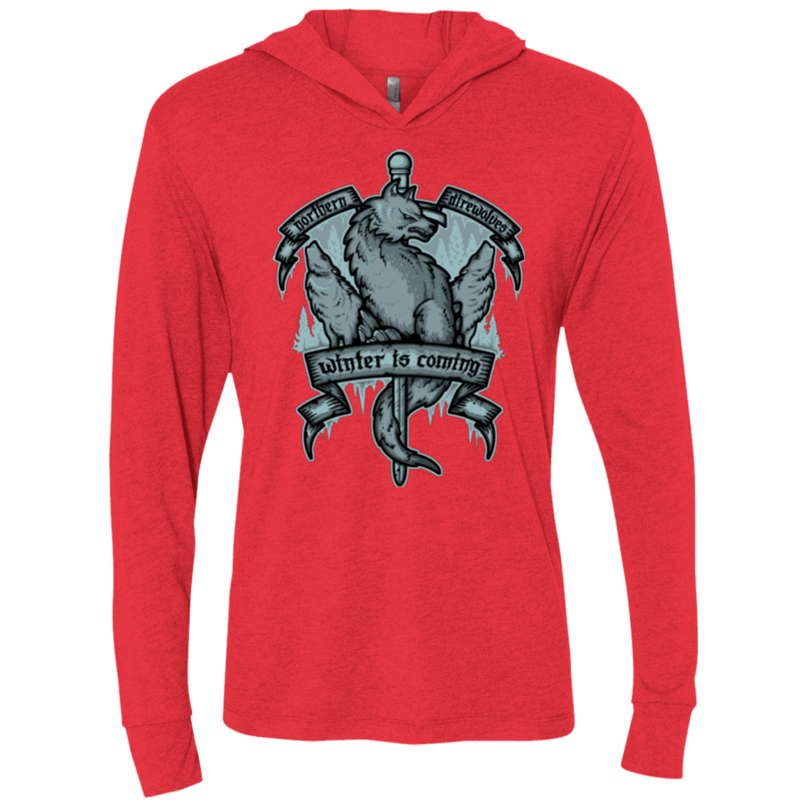 T-Shirts Vintage Red / X-Small Northern Direwolves Triblend Long Sleeve Hoodie Tee