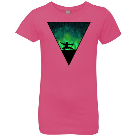 T-Shirts Hot Pink / YXS Northern Lights Pose Girls Premium T-Shirt