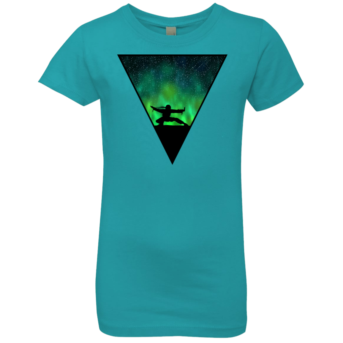 T-Shirts Tahiti Blue / YXS Northern Lights Pose Girls Premium T-Shirt