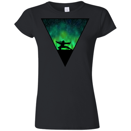 T-Shirts Black / S Northern Lights Pose Junior Slimmer-Fit T-Shirt