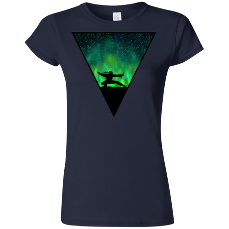 T-Shirts Navy / S Northern Lights Pose Junior Slimmer-Fit T-Shirt