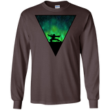 T-Shirts Dark Chocolate / S Northern Lights Pose Men's Long Sleeve T-Shirt