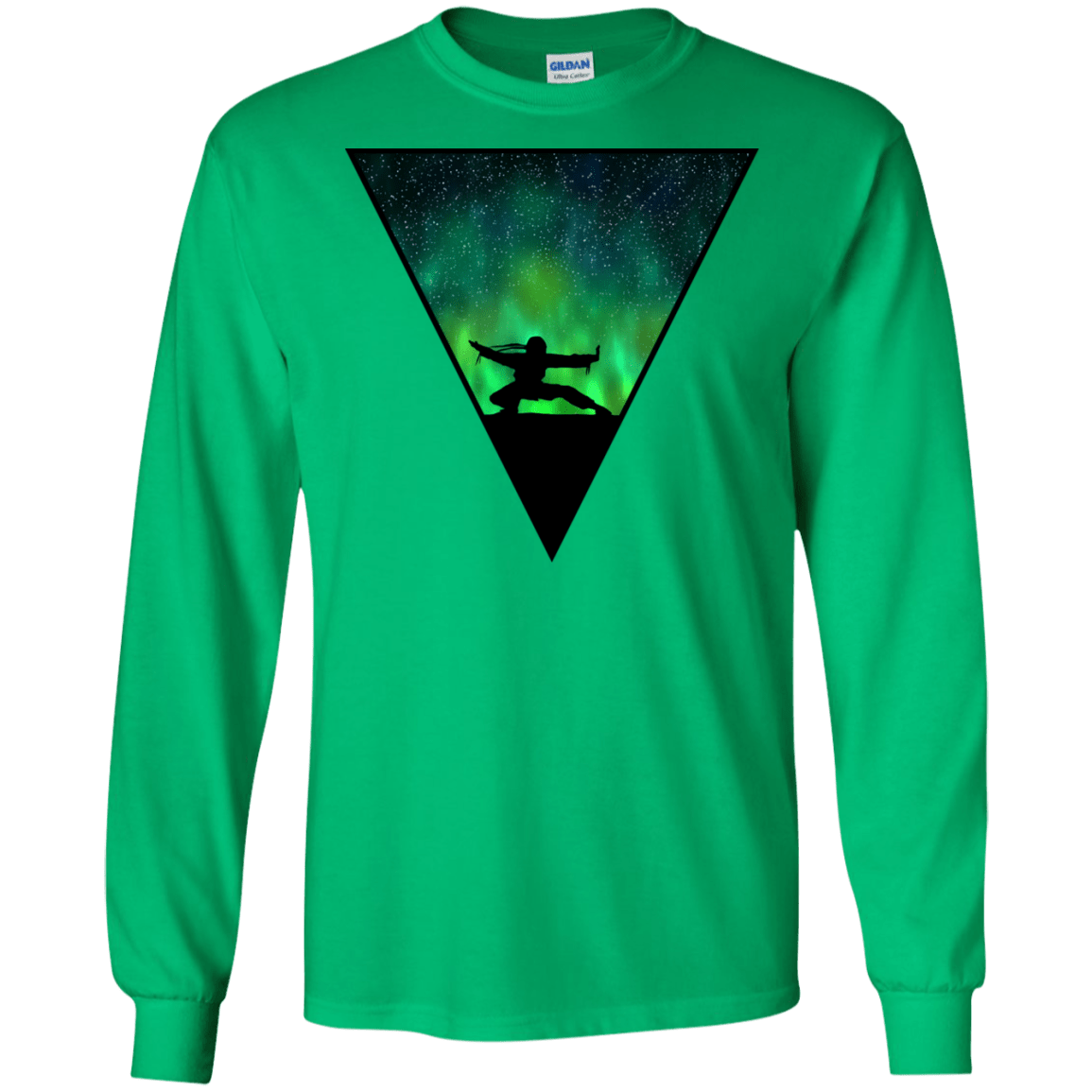 T-Shirts Irish Green / S Northern Lights Pose Men's Long Sleeve T-Shirt
