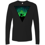 T-Shirts Black / S Northern Lights Pose Men's Premium Long Sleeve