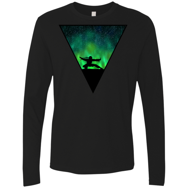 T-Shirts Black / S Northern Lights Pose Men's Premium Long Sleeve