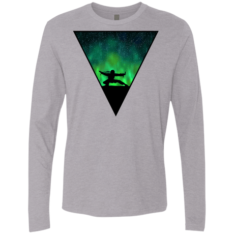 T-Shirts Heather Grey / S Northern Lights Pose Men's Premium Long Sleeve