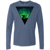 T-Shirts Indigo / S Northern Lights Pose Men's Premium Long Sleeve