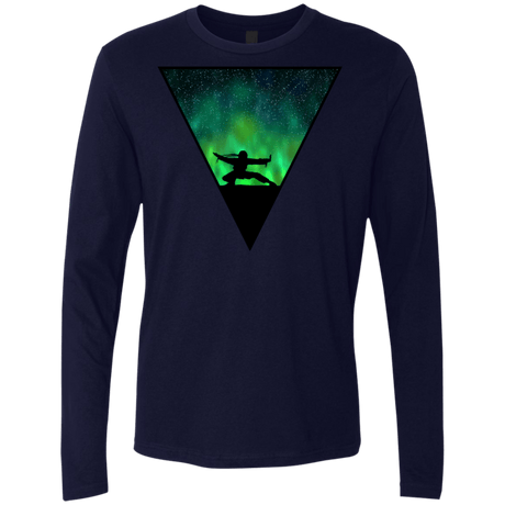 T-Shirts Midnight Navy / S Northern Lights Pose Men's Premium Long Sleeve