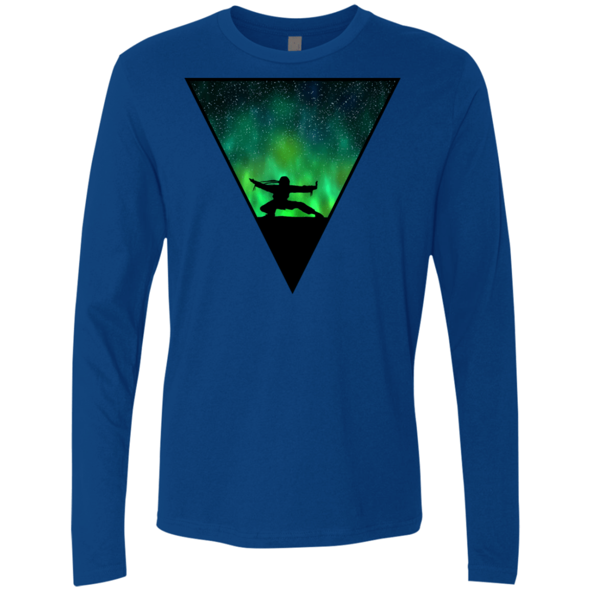 T-Shirts Royal / S Northern Lights Pose Men's Premium Long Sleeve