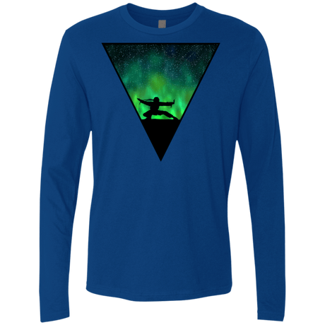 T-Shirts Royal / S Northern Lights Pose Men's Premium Long Sleeve