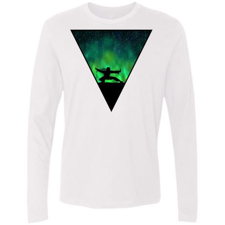 T-Shirts White / S Northern Lights Pose Men's Premium Long Sleeve