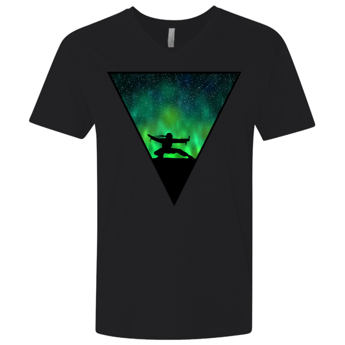 T-Shirts Black / X-Small Northern Lights Pose Men's Premium V-Neck