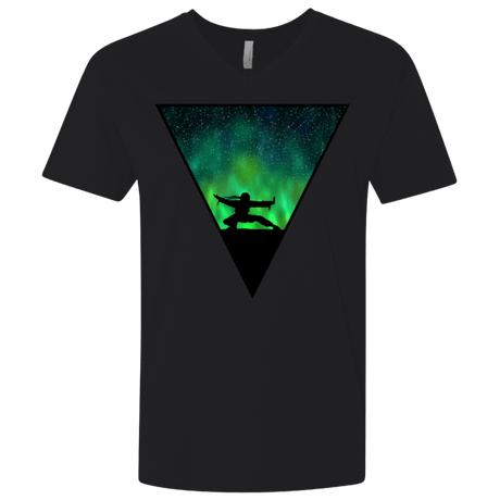 T-Shirts Black / X-Small Northern Lights Pose Men's Premium V-Neck