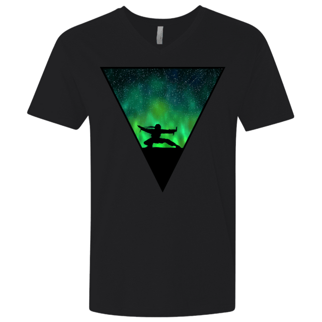 T-Shirts Black / X-Small Northern Lights Pose Men's Premium V-Neck