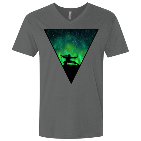 T-Shirts Heavy Metal / X-Small Northern Lights Pose Men's Premium V-Neck