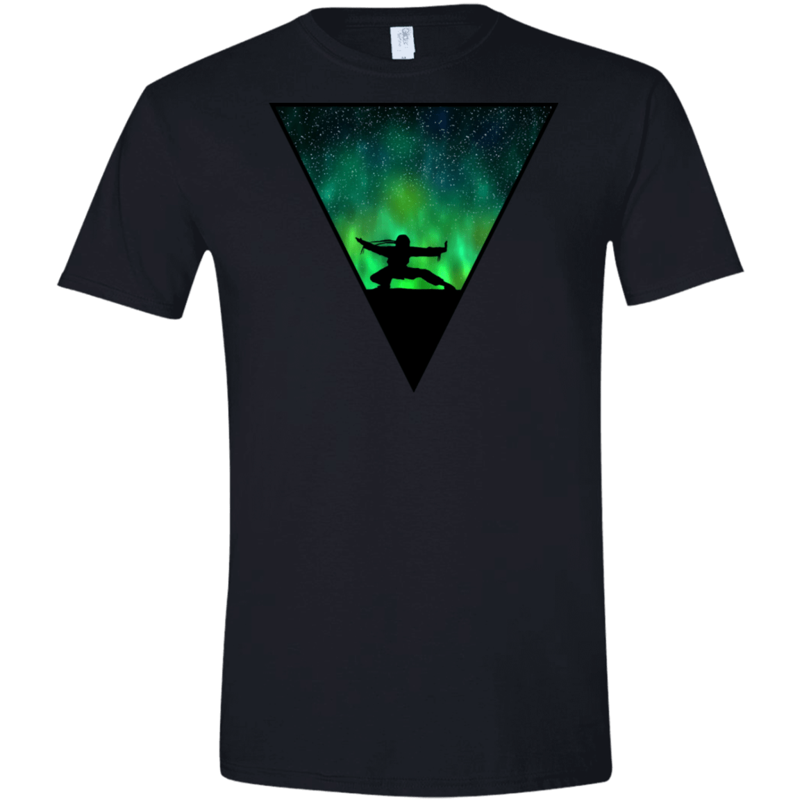 T-Shirts Black / X-Small Northern Lights Pose Men's Semi-Fitted Softstyle