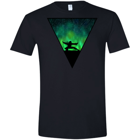 T-Shirts Black / X-Small Northern Lights Pose Men's Semi-Fitted Softstyle