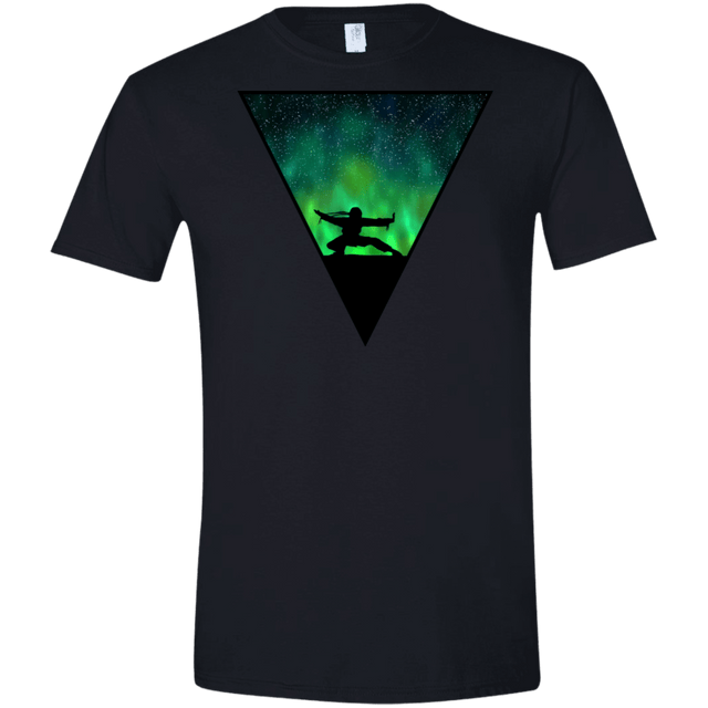 T-Shirts Black / X-Small Northern Lights Pose Men's Semi-Fitted Softstyle