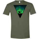 T-Shirts Military Green / S Northern Lights Pose Men's Semi-Fitted Softstyle