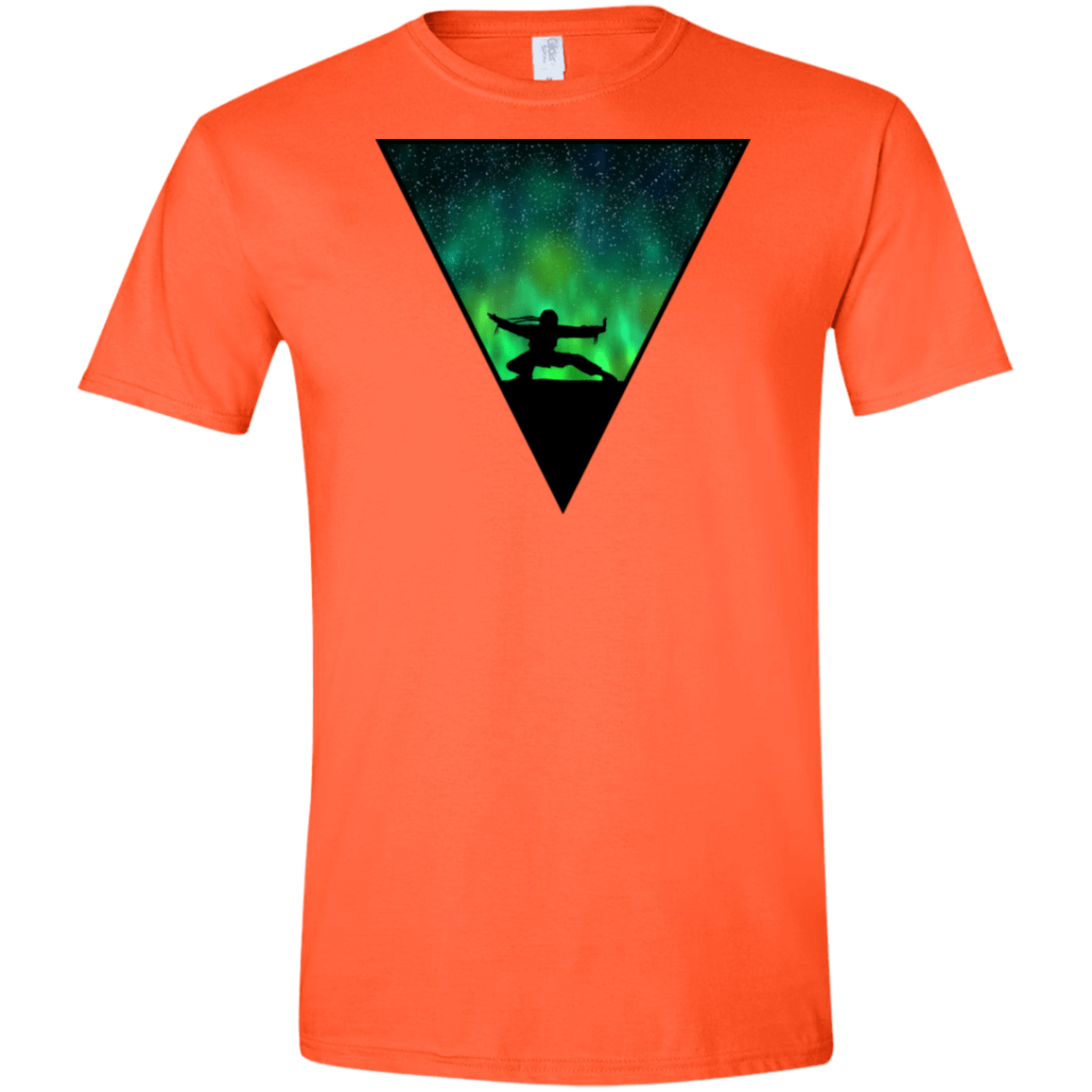 T-Shirts Orange / S Northern Lights Pose Men's Semi-Fitted Softstyle