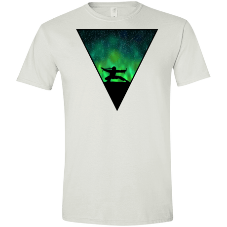 T-Shirts White / X-Small Northern Lights Pose Men's Semi-Fitted Softstyle