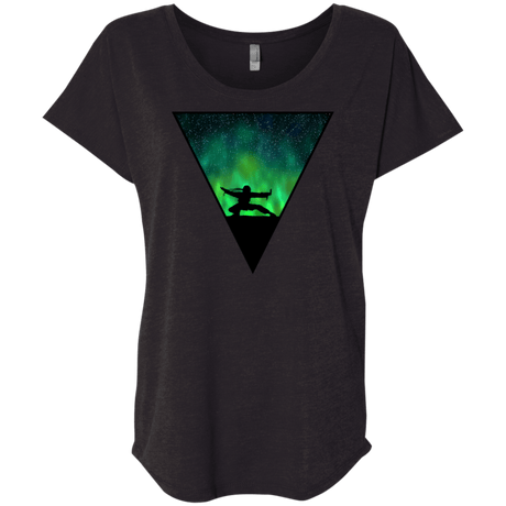 T-Shirts Vintage Black / X-Small Northern Lights Pose Triblend Dolman Sleeve