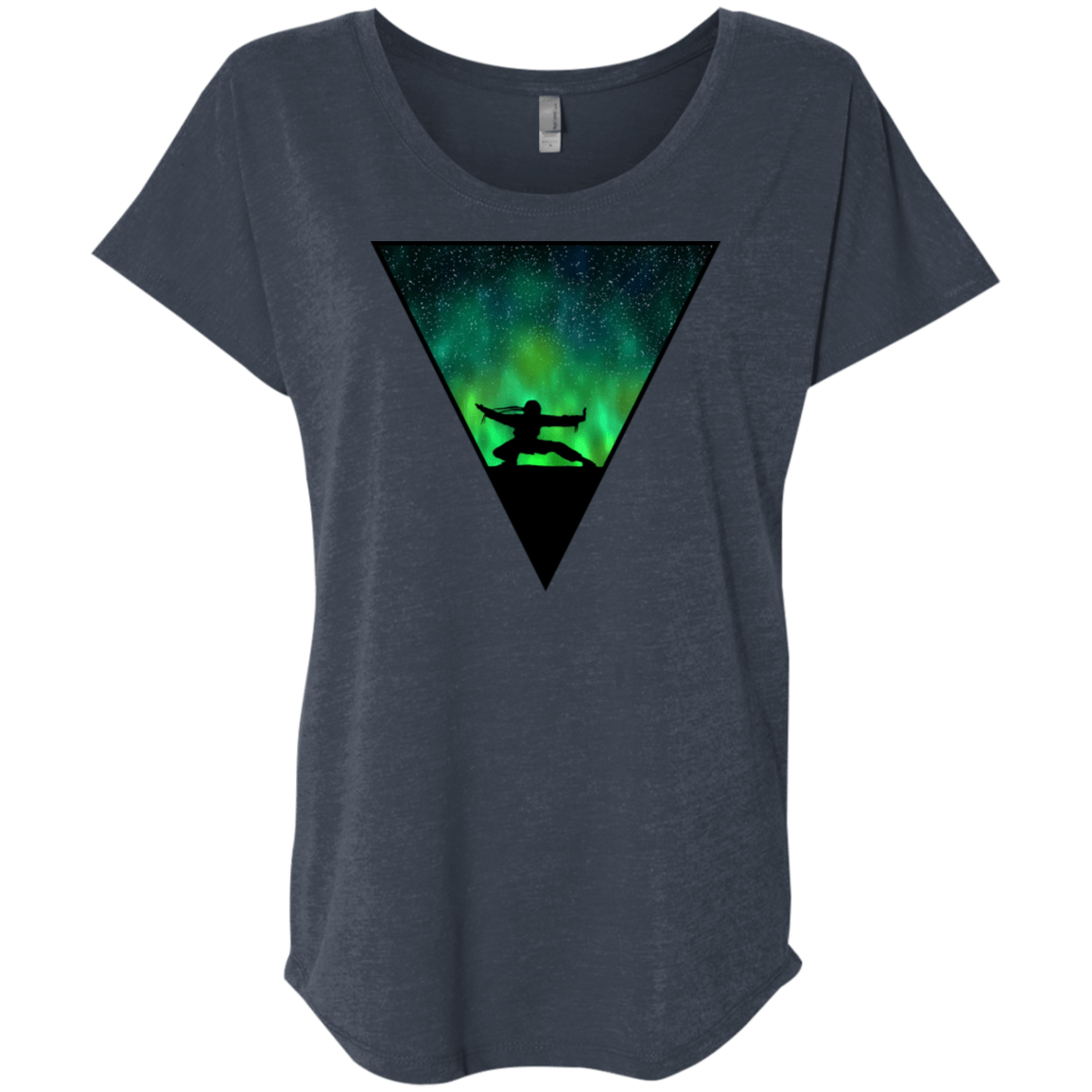 T-Shirts Vintage Navy / X-Small Northern Lights Pose Triblend Dolman Sleeve